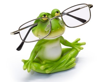 Glasses holder glasses nose hand painted glasses stand glasses storage frog yoga