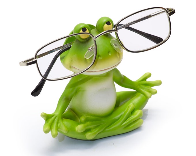 Glasses holder, glasses nose, hand-painted glasses stand, glasses storage, frog yoga