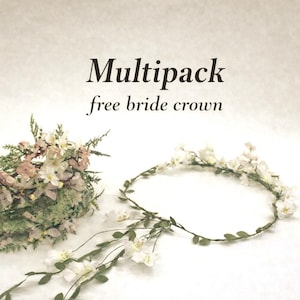 Multipack Hen Party Flower Crown Headbands Set of 10 Plus Free Bride Crown