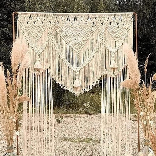 Latest Handmade Macrame Curtain Macrame Wedding Backdrop Decor - Etsy