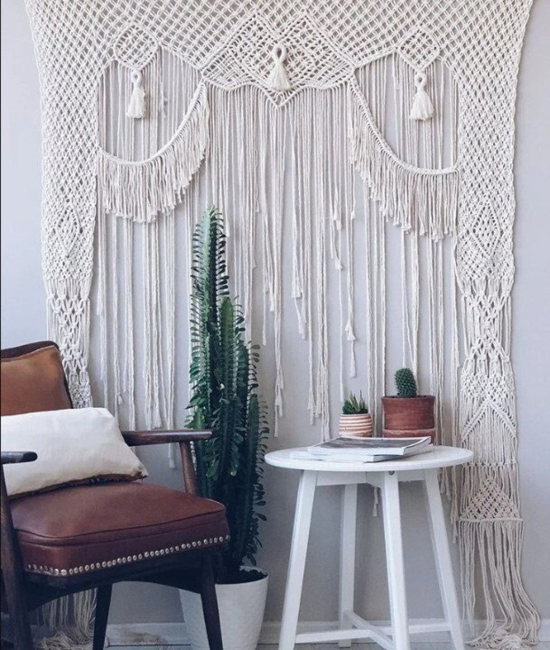 2024 Handmade Macrame Wedding Backdrop, Macrame Wedding Arch Arbor