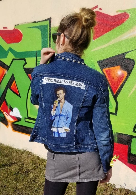 Manly Man Custom Denim Jacket - Etsy