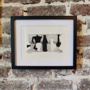 Nature morte au mazagran - gravure sur carton