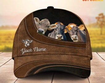 Unijames Brown Swiss Happiness Customized Name Cap