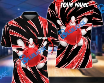 Bowling und Pins Super Anemo Aura Red individuelles Namens-3D-Shirt