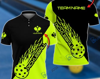Pickleball Lime Green Personalized Name, Team Name Unisex Shirt
