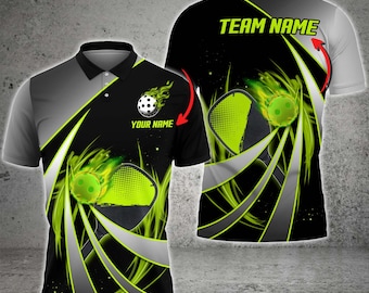 Pickleball Tornado Pattern Nombre personalizado, Nombre del equipo Camisa unisex