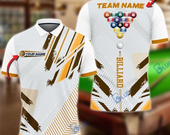 Billiards Ball 8 Sport Tournament Orange Personalized Name, Team Name Unisex Shirt