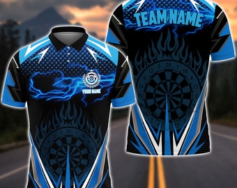 Dart Blue Fire Personalisiertes Namens-3D-Shirt