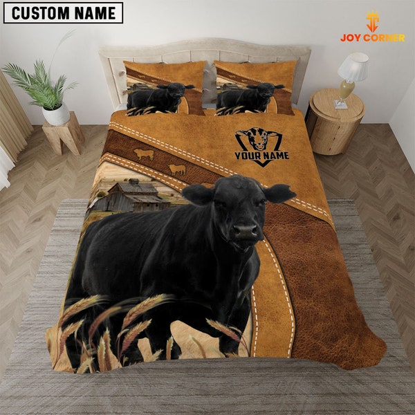 Uni Black Angus Cattle Customized Bedding Set