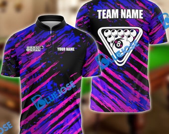 Billard Ball 8 New Line Sport Lila Personalisierter Name, Teamname Unisex Shirt