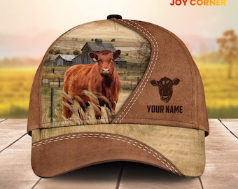 Casquette Unijames Red Angus Customized Name Brown