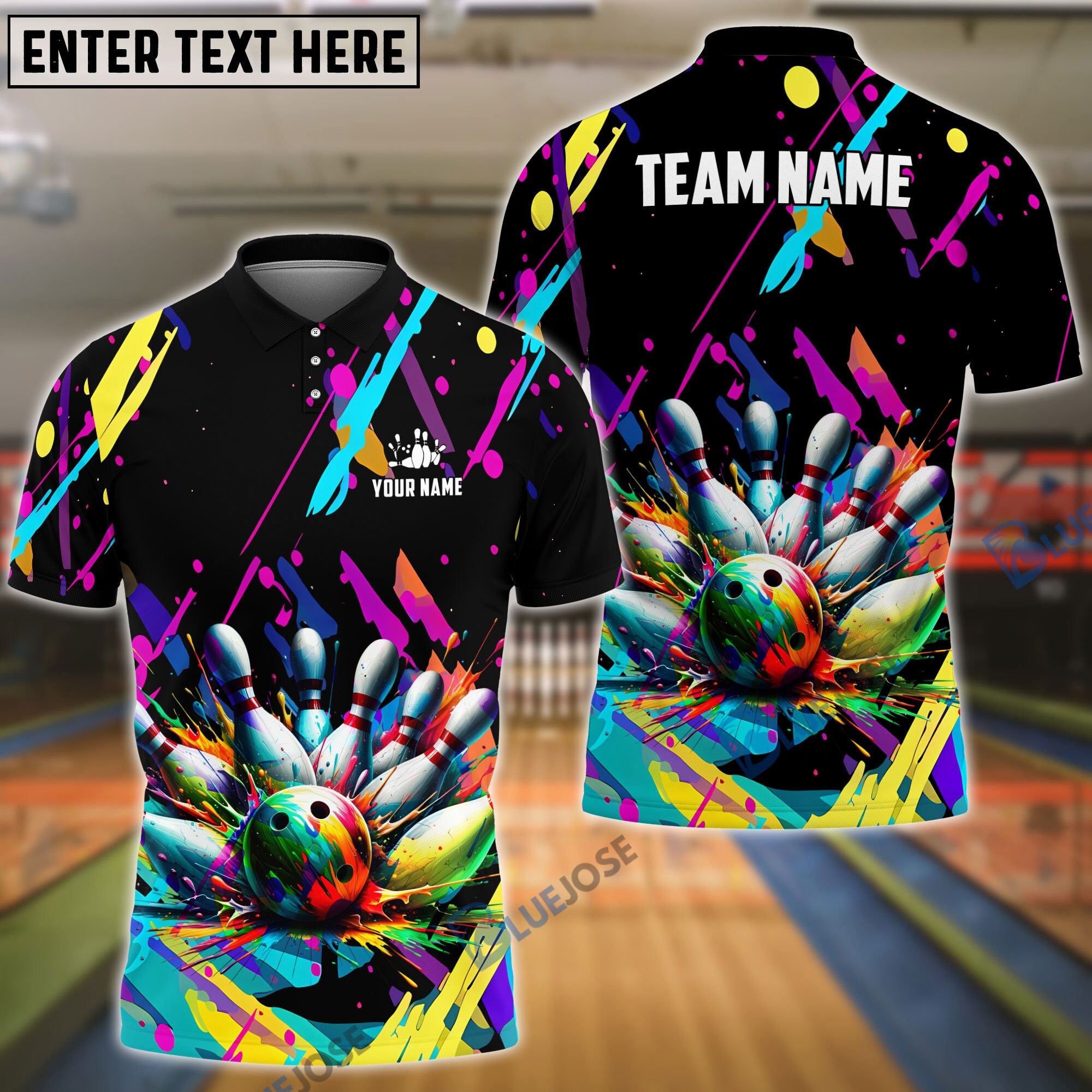 Bowling Graffiti Splash Paint Customized Name Team Name 3D Shirt Etsy UK