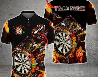 Dart Feuer Personalisierter Name, Team Name 3D Shirt