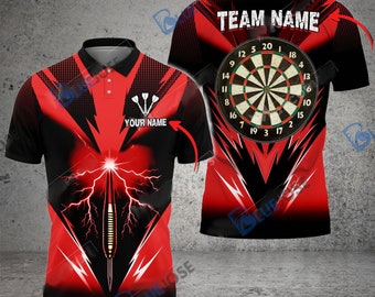 Darts SHOCKING Arrow Roter personalisierter Name, Teamname 3D Shirt