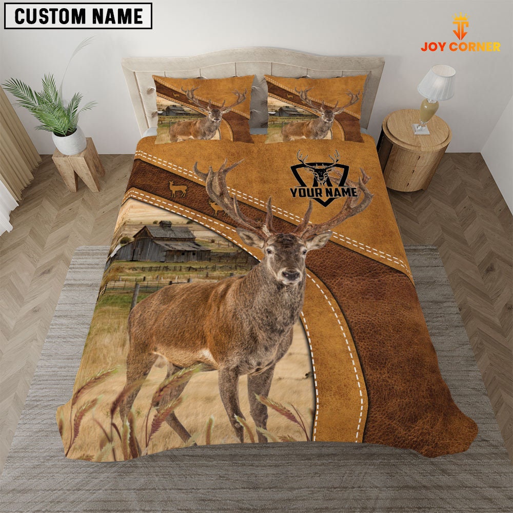Castle Fairy Hunt Fish Bedding Set Twin Size,Farmhouse Wooden Board Duvet  Cover for Kids Boys Bed Comforter Cover Set,Deer Bird Fish Animal Hunting