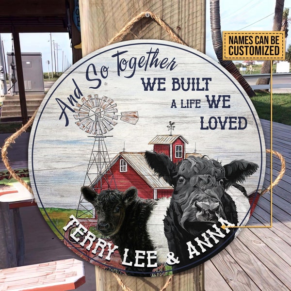 Unijames Personalized BELTED GALLOWAY And so together we built a life we loved Wooden Sign