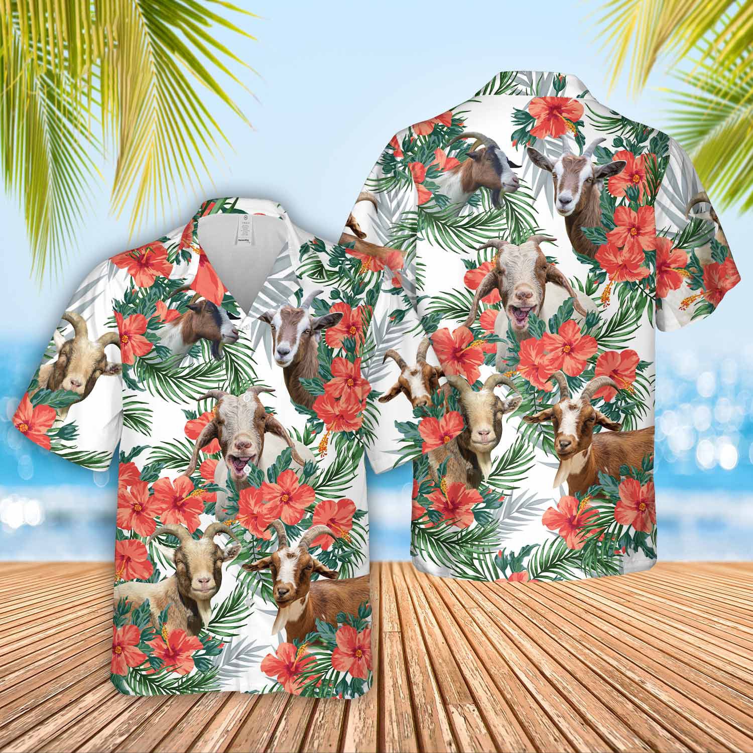 Discover Goat Hawaiian Flowers Hawaiian Shirt