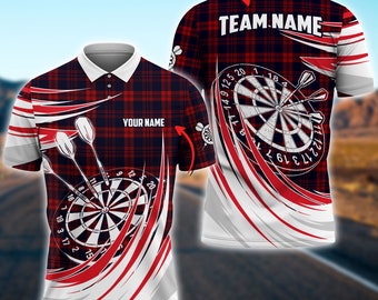 Darts Plaid Color Personalized Name, Team Name 3D Shirt