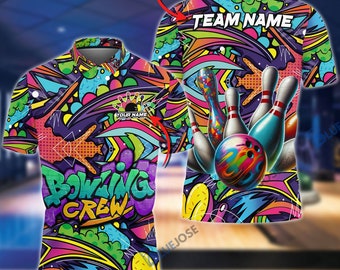 Bowling Graffiti Crew Customized Name, Team Name 3D Shirt