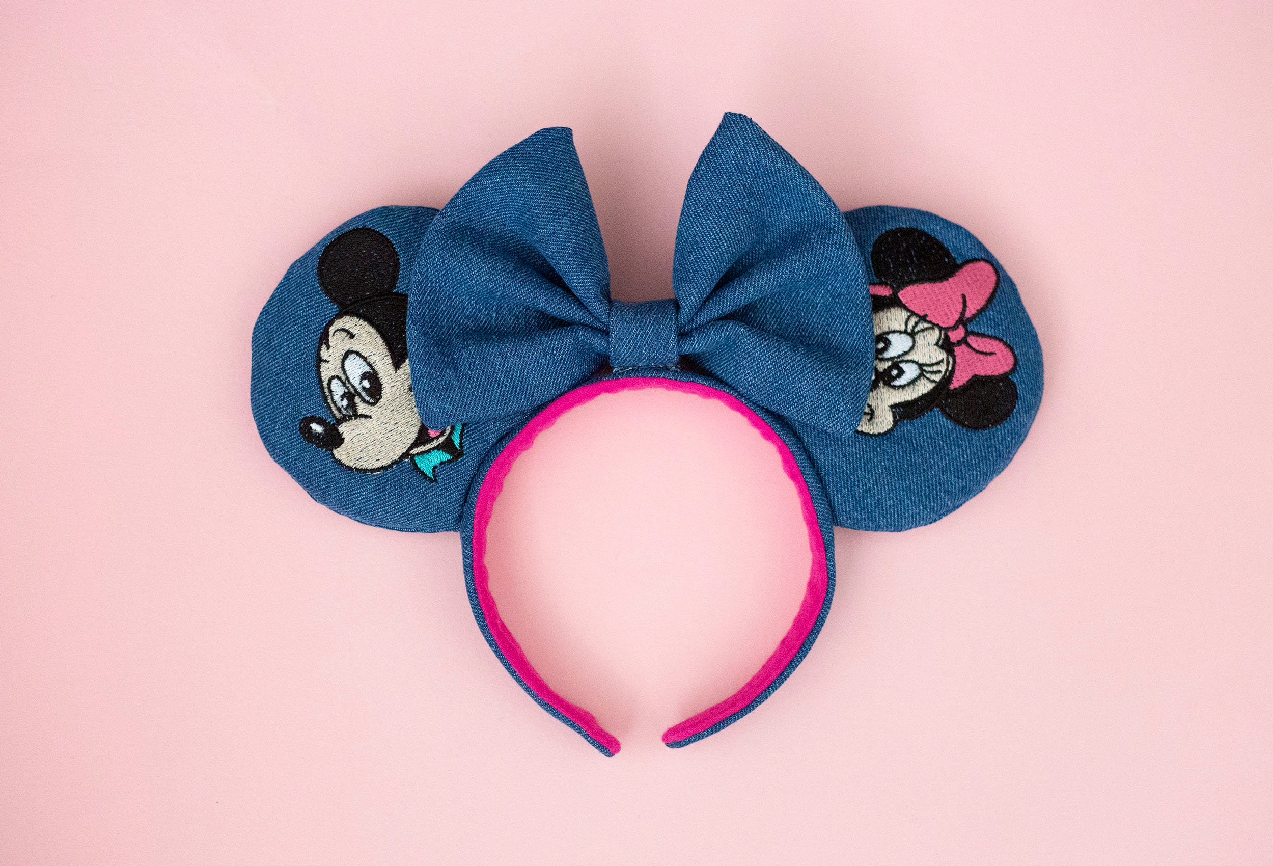 90s Inspired Denim Disney Ears Headband – Retro Park Outfit  display picture 1