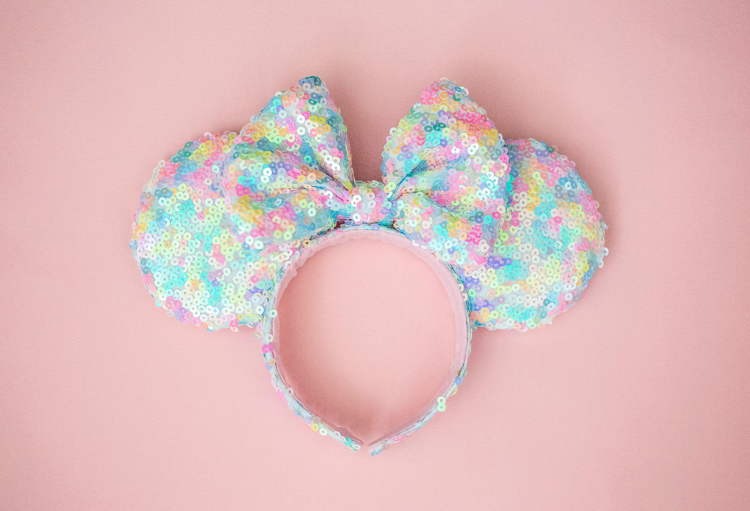 Disney Sparkle Pastel Disneyland Ears Headband New Pastel Pink Minnie Ear Headband at Walt Disney World  main image 4