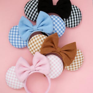 Gingham Disney Ears Headband – Disney Park Outfit Vacation Accessory