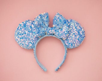 Cinderella Blue Sequin Ears, Mickey Ears, Minnie Ears, Mouse Ears, Sequin Ears, Disney Ears