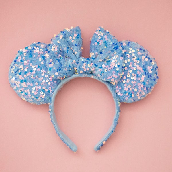 Cinderella Blue Sequin Ears, Mickey Ears, Minnie Ears, Mouse Ears, Sequin Ears, Disney Ears