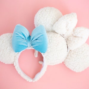 White Sherpa Ears, Mickey Ears, Minnie Ears, Mouse Ears, Sherpa Ears, Disney Ears