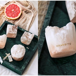 PRANSITO Crystal Stone Diffuser, Aromatherapy Selfcare Natural Selenite