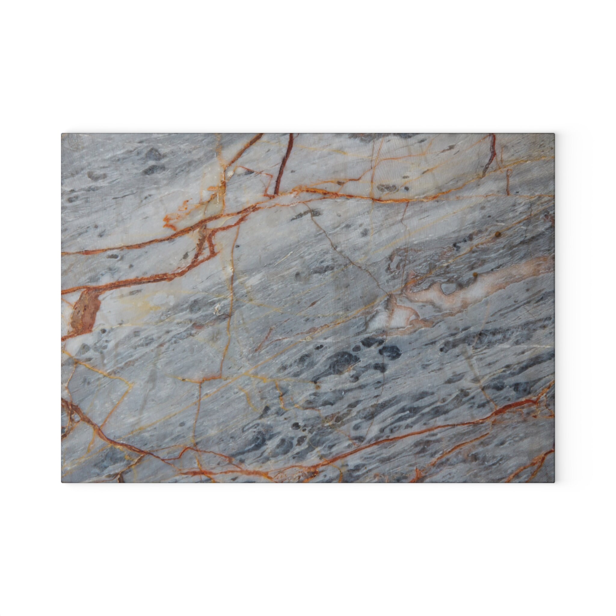 Gray Marble Glass Cutting Board Elegant Kitchen Decor Stylish Serving