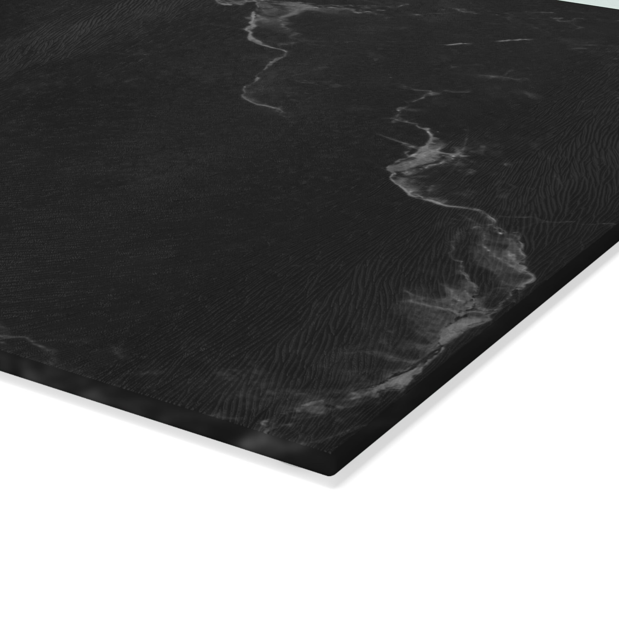 Black Marble Glass Cutting Board Elegant Kitchen Decor Stylish Serving