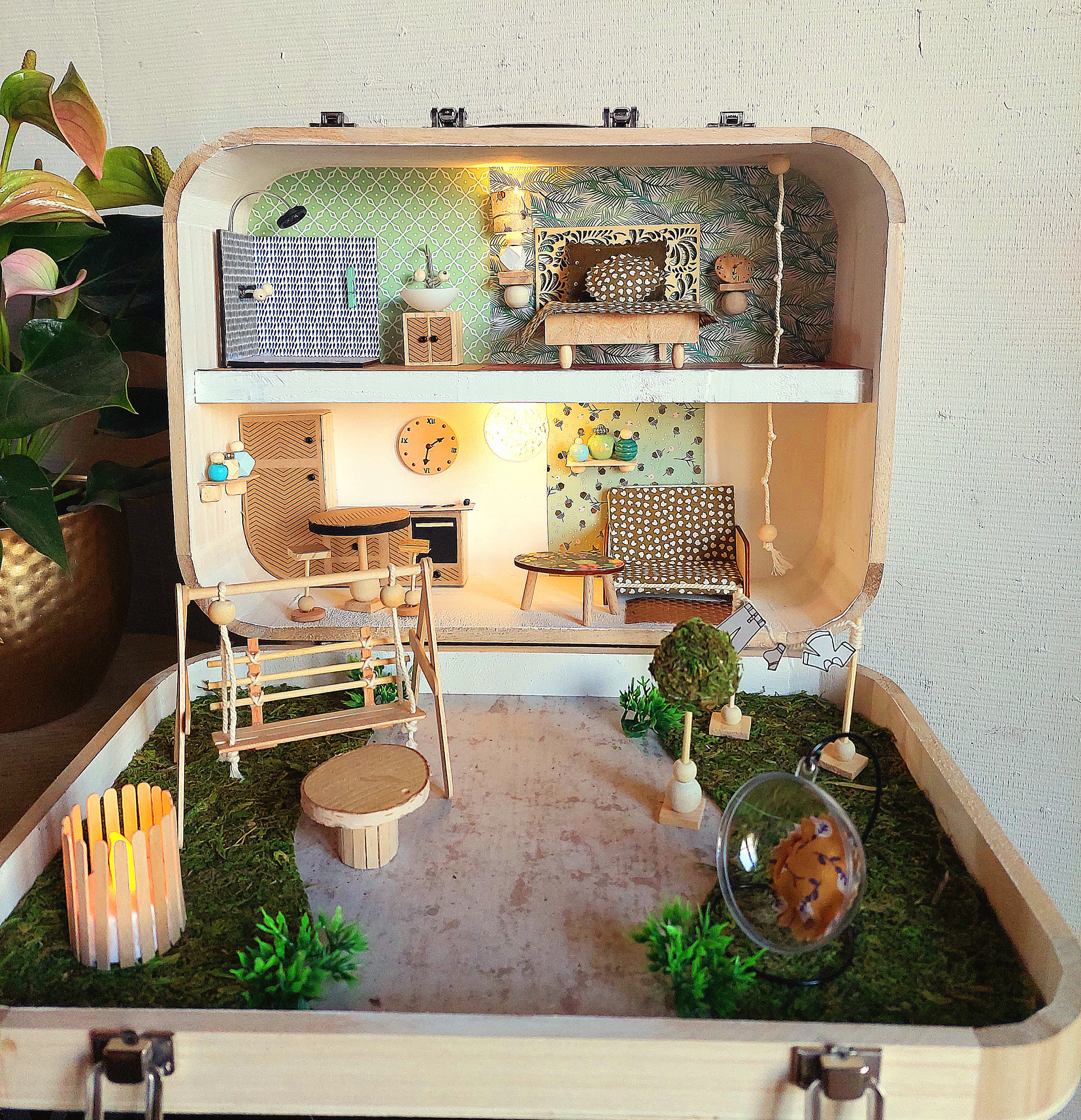 Diy suitcase dollhouse hotsell