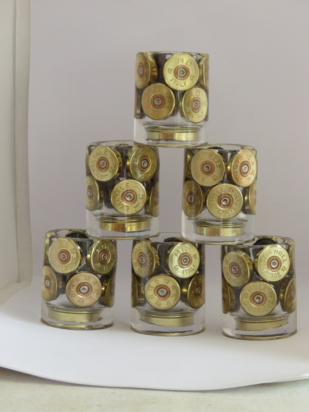 Shotgun Cartridge 'shot Glasses' Gold , Silver unique Gift Farmer
