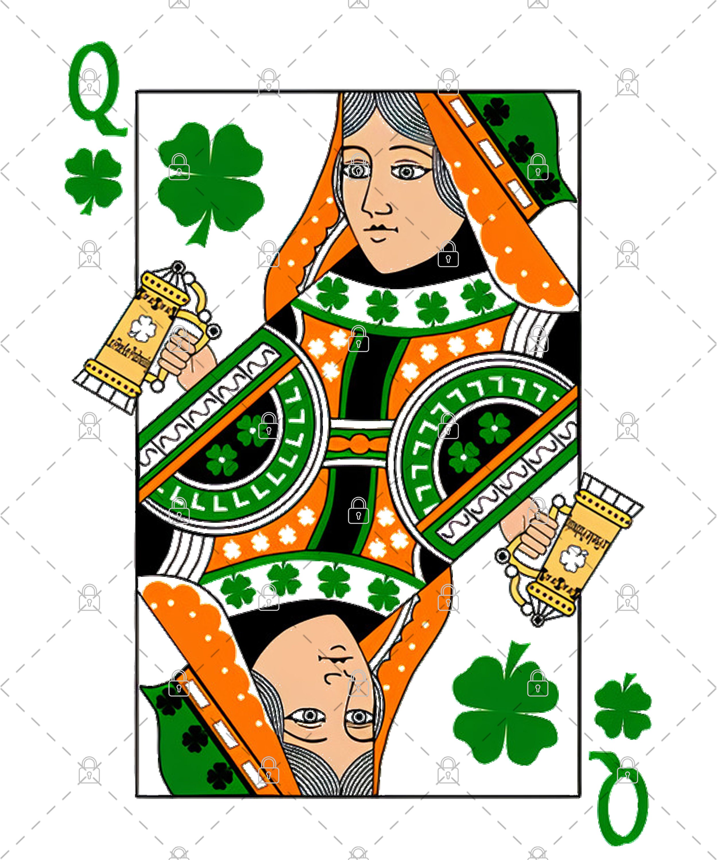 Queen of clover png print files graphics design digital  etsy