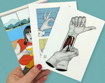 Series of 3 postcards