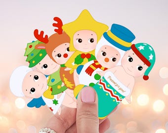 Sonny Angel Inspired Christmas Edition Stickers | Kawaii Waterproof Vinyl Decals