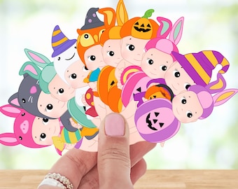 Sonny Angel Inspired Halloween Edition Stickers | Kawaii Waterproof Vinyl Decals