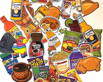 Mexican Snack & Candy Sticker Pack - 30 Water-Resistant Vinyl Stickers