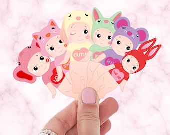 Sonny Angel Inspired Valentines Edition Stickers | Kawaii Waterproof Vinyl Decals