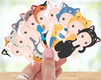 Sonny Angel Inspired Cat Edition Stickers | Kawaii Waterproof Vinyl Decals
