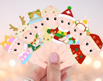 Sonny Angel Inspired Christmas Edition Stickers | Kawaii Waterproof Vinyl Decals