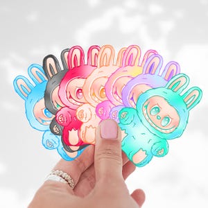 Cute Monster Labubu Big Into Energy Vinyl Waterproof Stickers