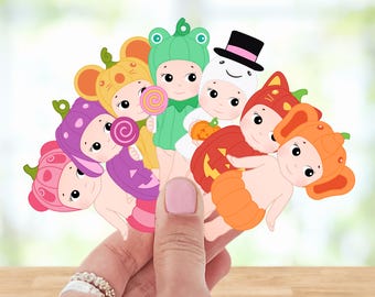 Sonny Angel Inspired Halloween Edition Stickers | Kawaii Waterproof Vinyl Decals