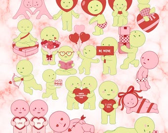 Smiski Stickers  Valentines Edition – Kawaii Characters, Planner & Scrapbook Stickers