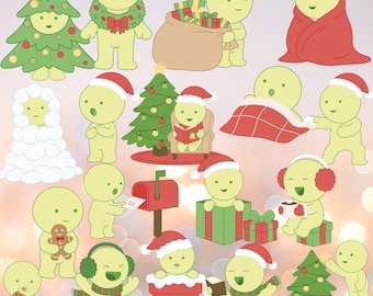 Smiski Stickers Christmas Edition – Kawaii Characters, Planner & Scrapbook Stickers