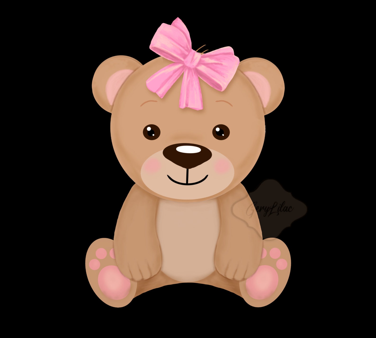 Girl Teddy Bear Pattern Teddy Bear Clipart Bear With Ribbon - Etsy