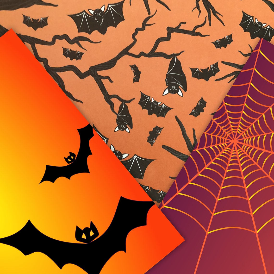 Halloween Paper Halloween Scrapbook Paper Spooky Digital Etsy