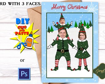 Funny Family Christmas Card, DIY Card, Elf Card Printable, Card ...